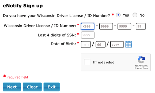 DOT-eNotify-Security-Alert-Sign-Up-Screen.png DOT eNotify security alert sign up screen shot.