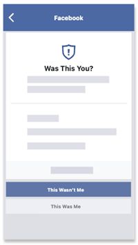 Facebook Suspicious Login Screen Shot