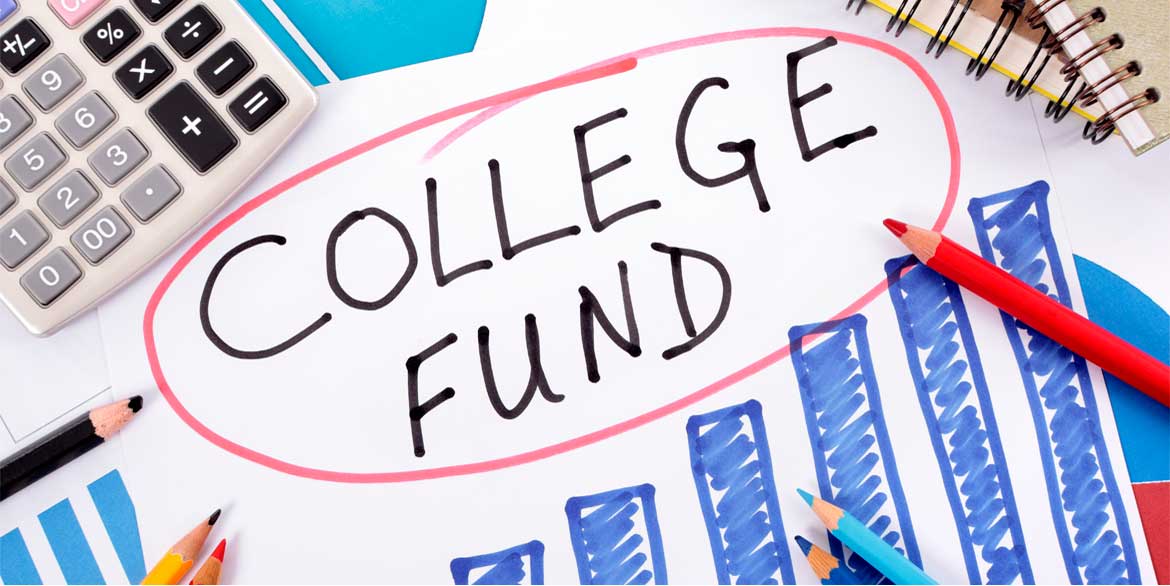 College fund text circled on a paper with a pencil