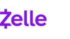 Zelle logo in purple.