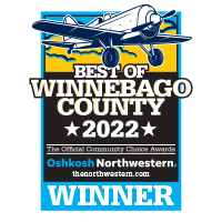 2022 Best of Winnebago winner logo for best bank or credit union by the Oshkosh Northwestern.
