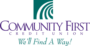 Community First Credit Union logo in all capital letters, We'll Find A Way! in italics underneath.