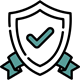 checkmark on shield. 