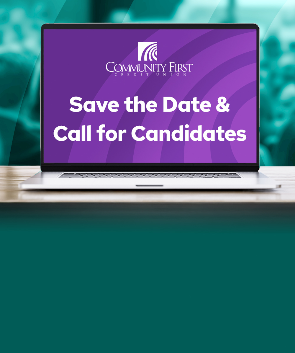 50th Community First Annual Meeting on a computer.