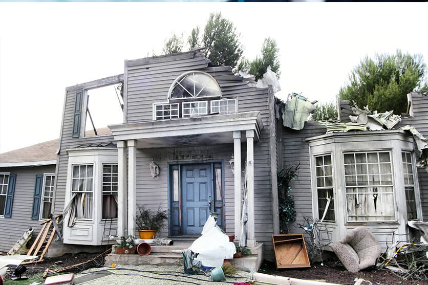 damaged home