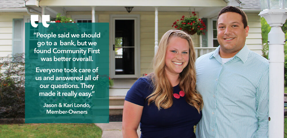 Jason & Kari Londo outside of their home.