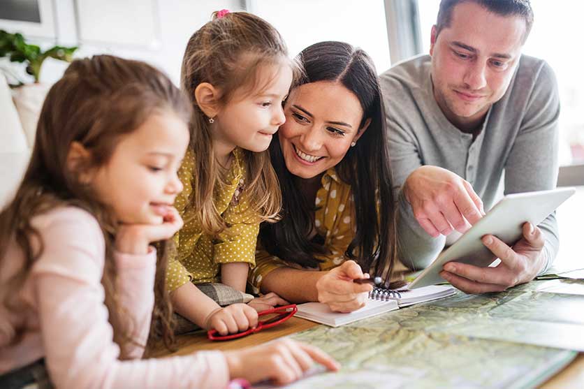 Family planning a vacation.