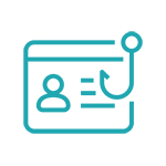 Teal credit card with person outlined.
