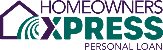 Homeowners Xpress personal loan with house and CFCU logo in purple and teal.