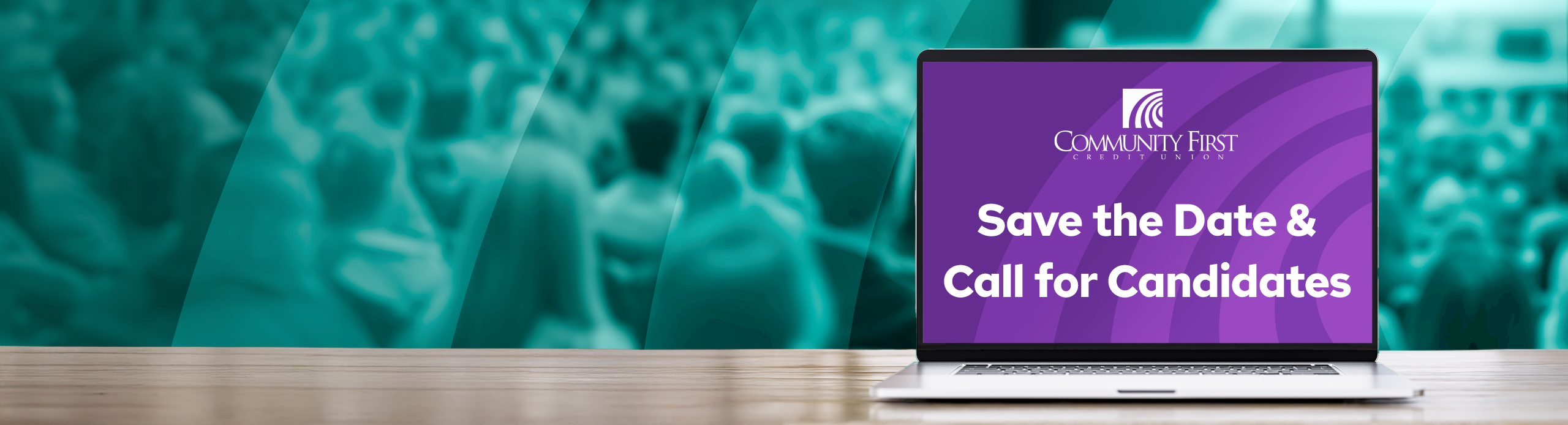 50th Community First Annual Meeting on a computer.