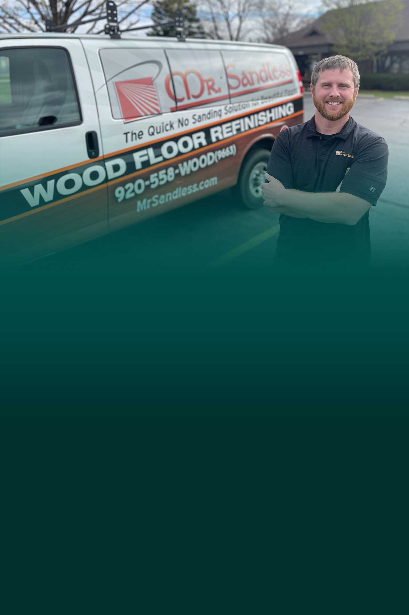 Business owner that received a business loan from Community First Credit Union outside his van