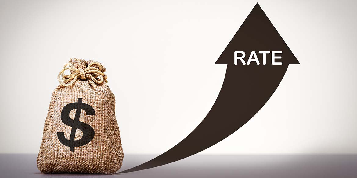 rising interest rate sign