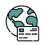 Green world with card icon.