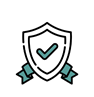 check mark on a shield.