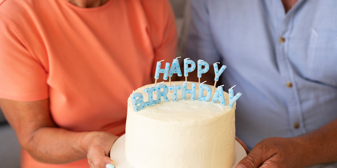 Cake with Happy Birthday candle