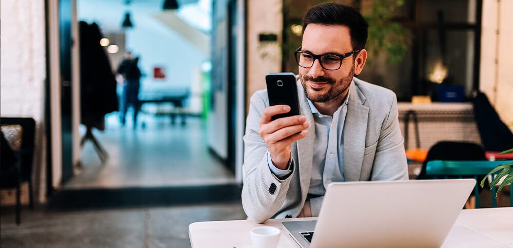 Man on his phone.