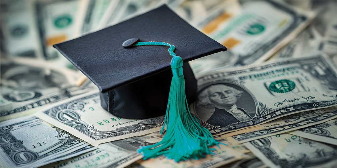 Graduation cap for scholarship recipient.